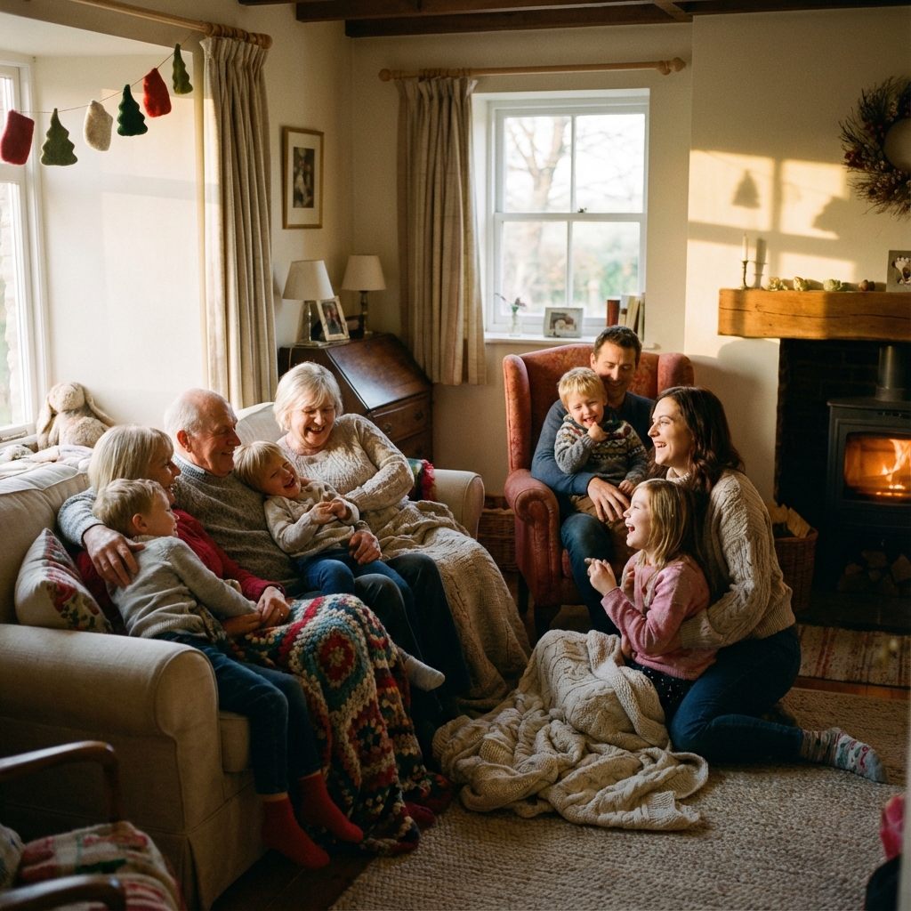 Счастливая семья за столом